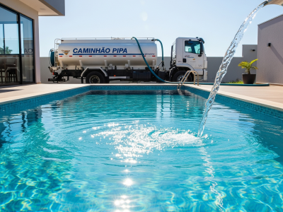 Encher piscina com caminhão pipa