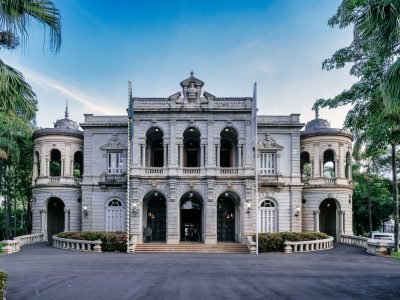 The facade of the historical beautiful building of the Liberty Palace in Brazil